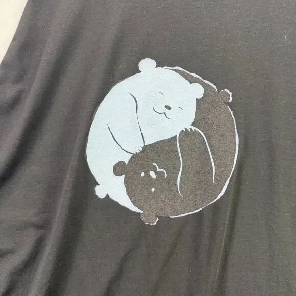 LuLaRoe We Bare Bears Yin Yang Raglan T-Shirt Black/White Women’s 2XL - Picture 6 of 10